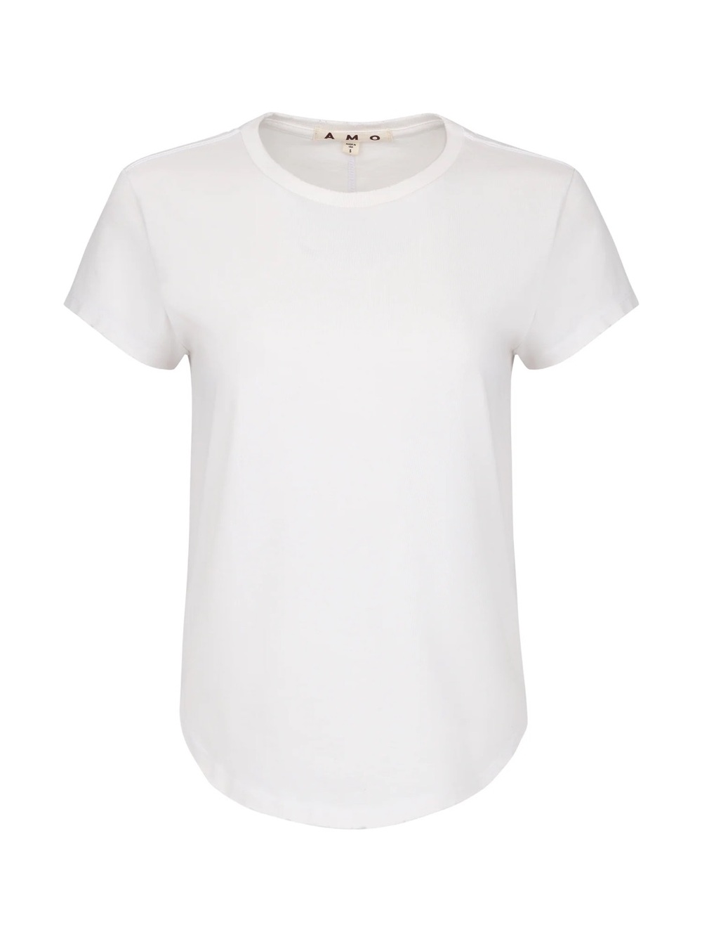 AMO Forever Tee Short Sleeve Crew Tee in White, Size Small